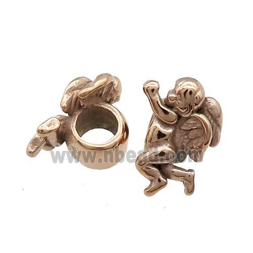 Stainless Steel Angel Charm Beads Rose Gold