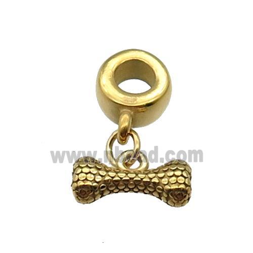 Stainless Steel DogBone Pendant Gold Plated