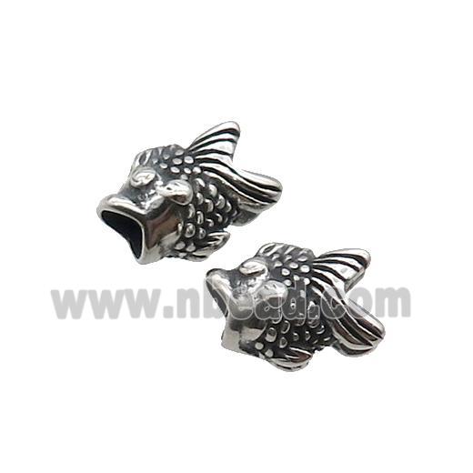 Stainless Steel Goldfish Beads Large Hole Antique Silver