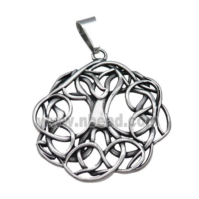Stainless Steel Pendant Antique Silver