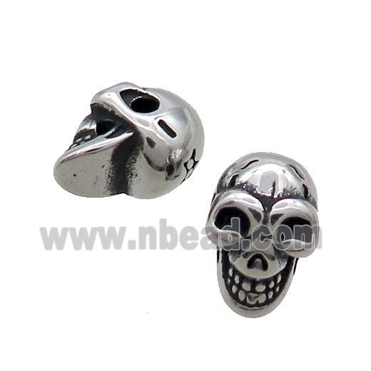 Stainless Steel Skull Beads Paracord Large Hole Antique Silver