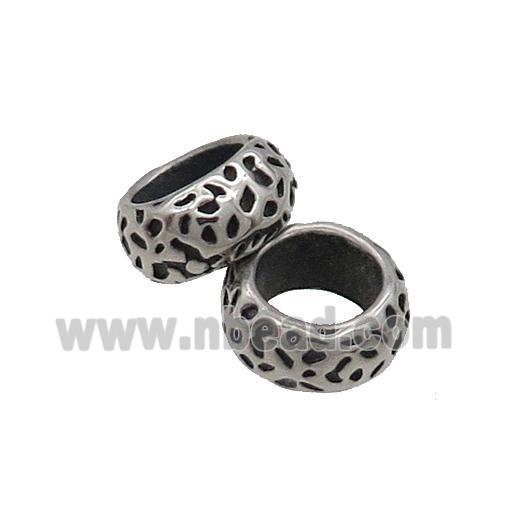 Stainless Steel Rondelle Spacer Beads Paracord Antique Silver