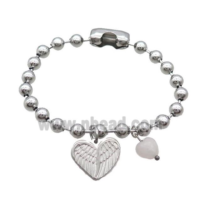 Raw Stainless Steel Bracelet Heart