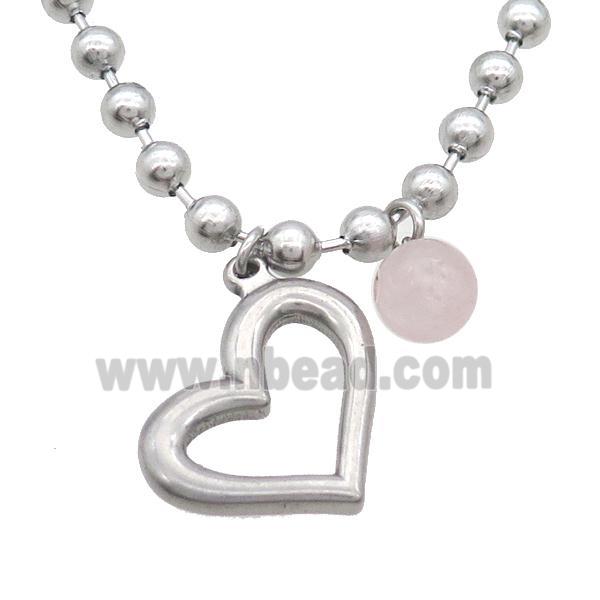 Raw Stainless Steel Necklace Heart