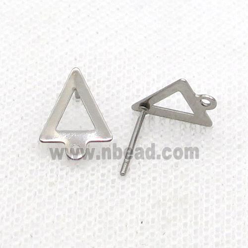 Raw Stainless Steel Stud Earring Triangle