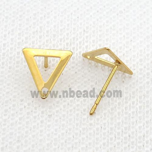 Stainless Steel Stud Earring Triangle Gold Plated