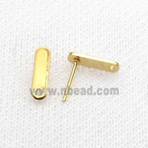 Stainless Steel Stud Earring Stick Gold Plated