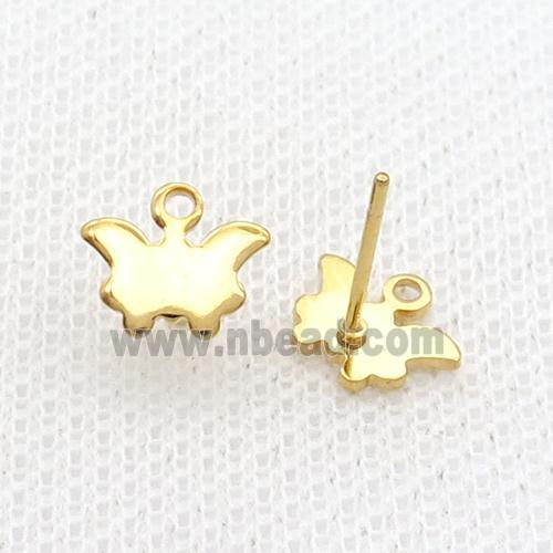 Stainless Steel Stud Earring Butterfly Gold Plated