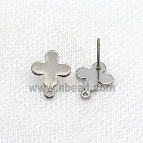 Raw Stainless Steel Stud Earring Cross