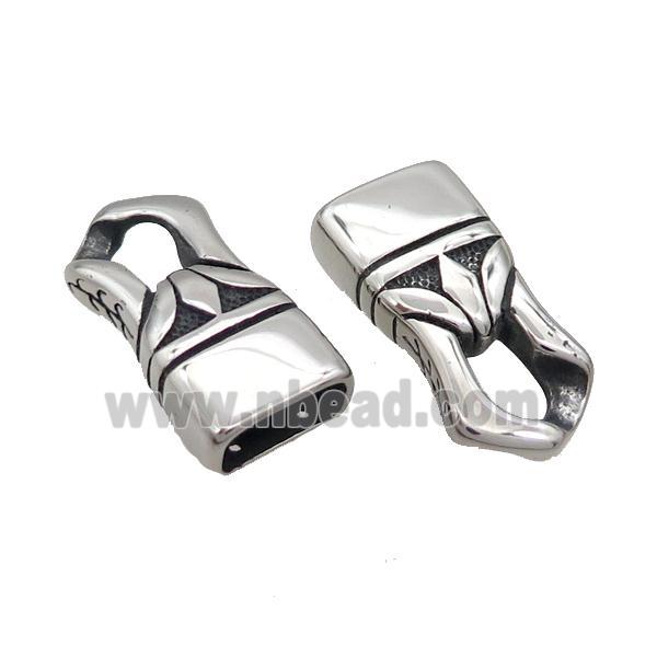 Stainless Steel CordEnd Antique Silver