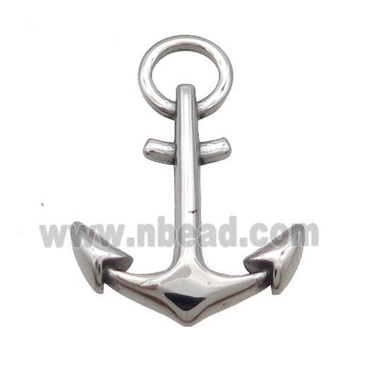 Raw Stainless Steel Anchor Pendant