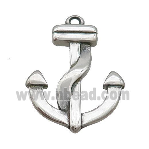 Stainless Steel Anchor Pendant Antique Silver