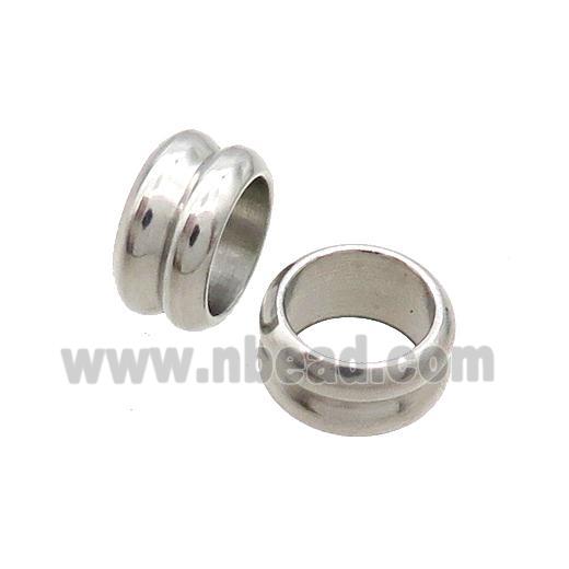 Raw Stainless Steel Beads Rondelle Large Hole