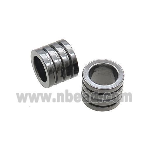 Stainless Steel Tube Beads Large Hole Black Plated