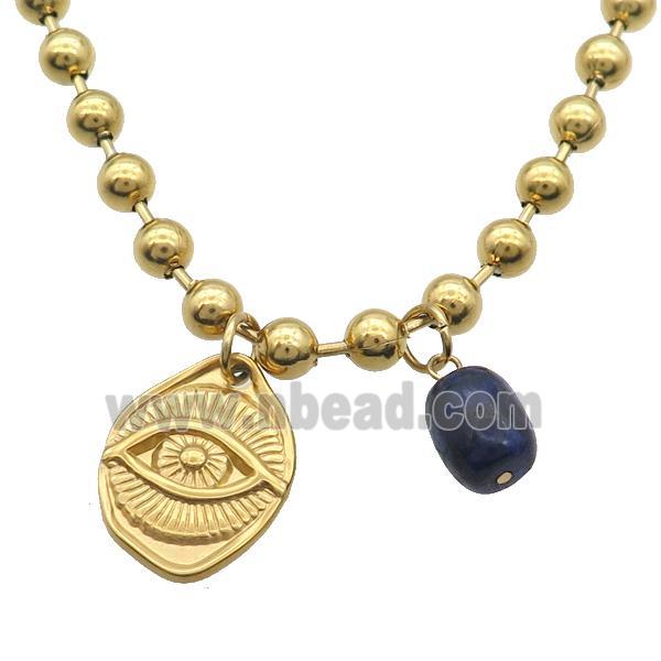 Stainless Steel Necklace Eye Gold Plated