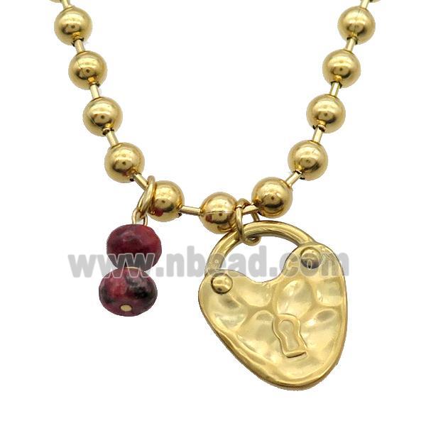 Stainless Steel Necklace Lock Gold Plated