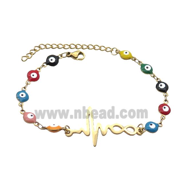Stainless Steel Bracelets Evil Eye Multicolor Infinity Gold Plated