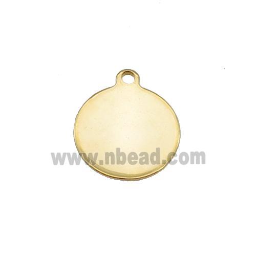 Stainless Steel Circle Pendant Gold Plated