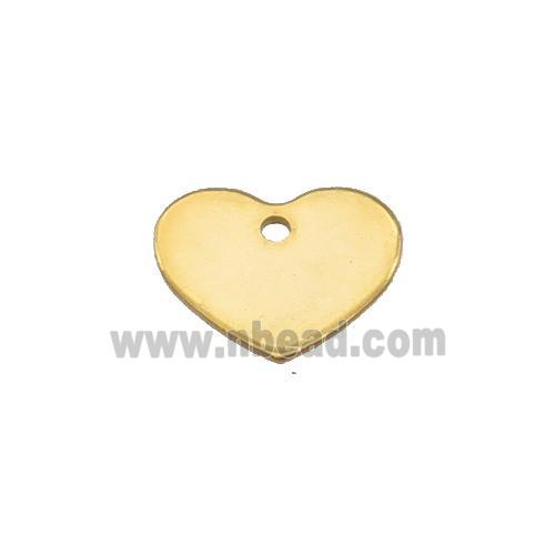 Stainless Steel Heart Pendant Gold Plated Flat