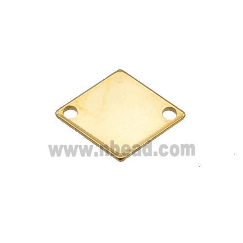 Stainless Steel Rhombic Connector Gold Plated
