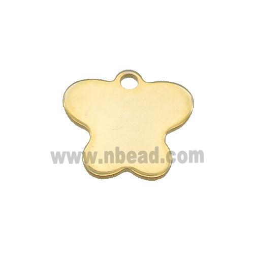 Stainless Steel Butterfly Pendant Gold Plated Flat