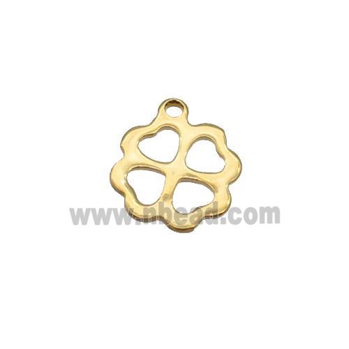 Stainless Steel Flower Pendant Gold Plated Flat