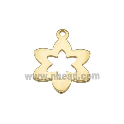 Stainless Steel Flower Pendant Gold Plated