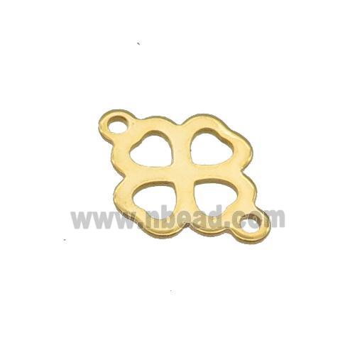 Stainless Steel Clover Connector Gold Plated