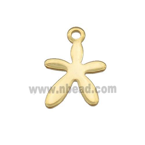 Stainless Steel Flower Pendant Gold Plated