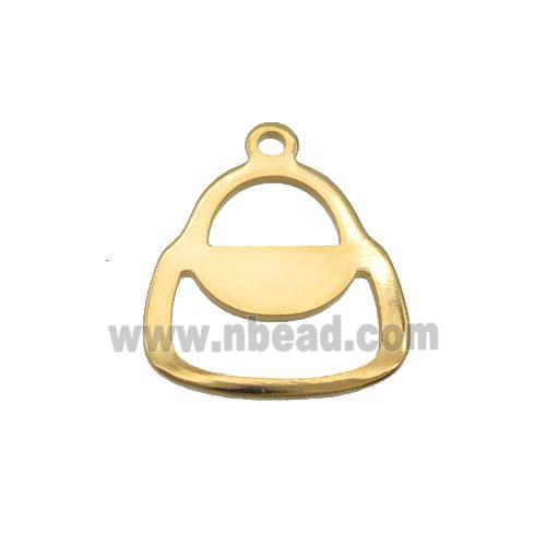 Stainless Steel Bag Pendant Gold Plated
