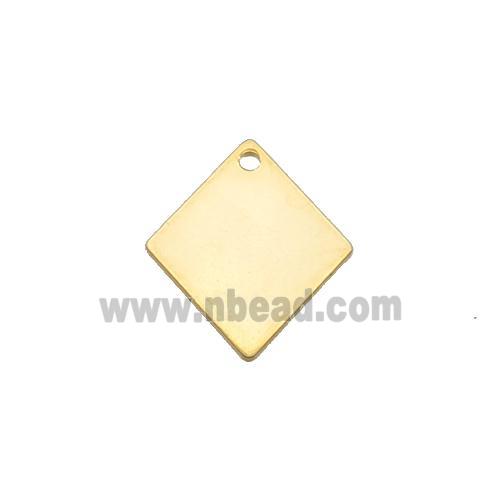 Stainless Steel Rhombic Pendant Gold Plated