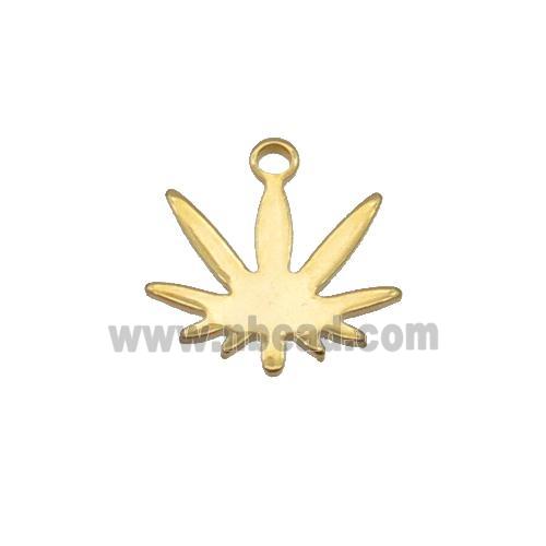 Stainless Steel Mapleleaf Pendant Gold Plated Flat