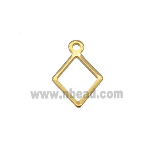 Stainless Steel Rhombic Pendant Gold Plated