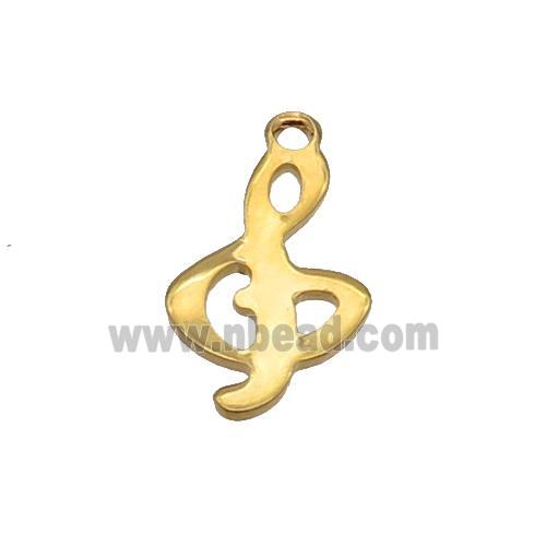 Stainless Steel Musicalnote Pendant Gold Plated