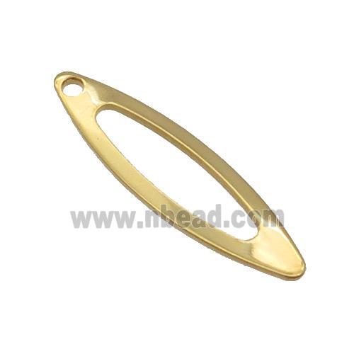Stainless Steel Marquise Oval Pendant Gold Plated