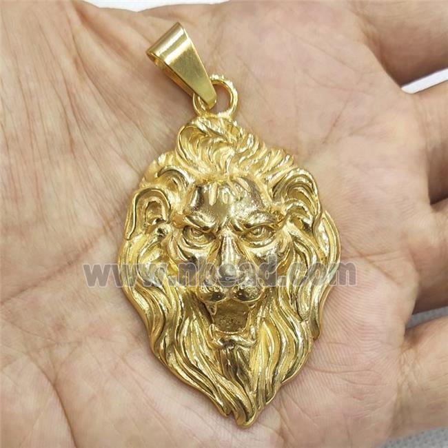 Stainless Steel Lion Pendant Gold Plated