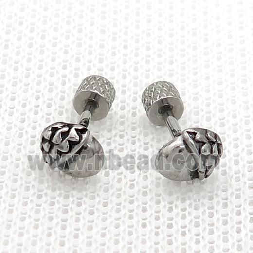Raw Stainless Steel Stud Earrings Snowberry