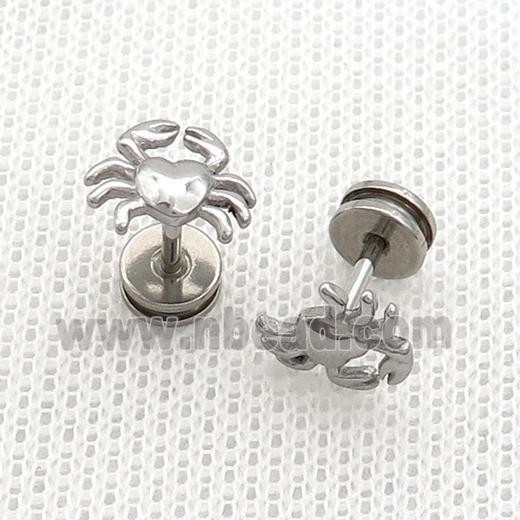 Raw Stainless Steel Stud Earrings Scorpion
