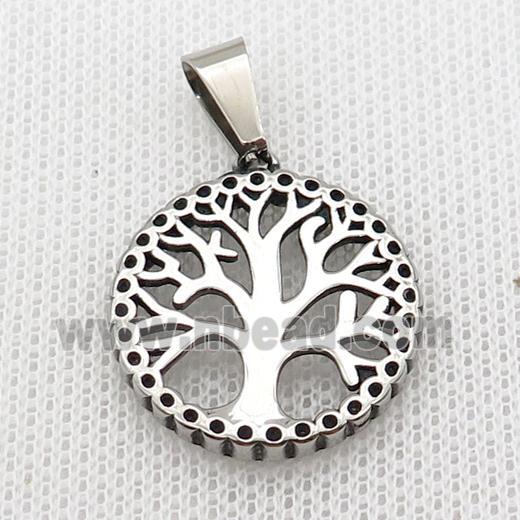 Raw Stainless Steel Pendant Tree Of Life