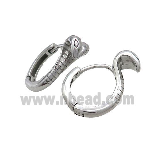 Raw Stainless Steel Hoop Earrings Snake