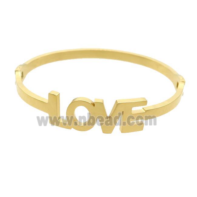 Stainless Steel Bangle LOVE Gold Plated
