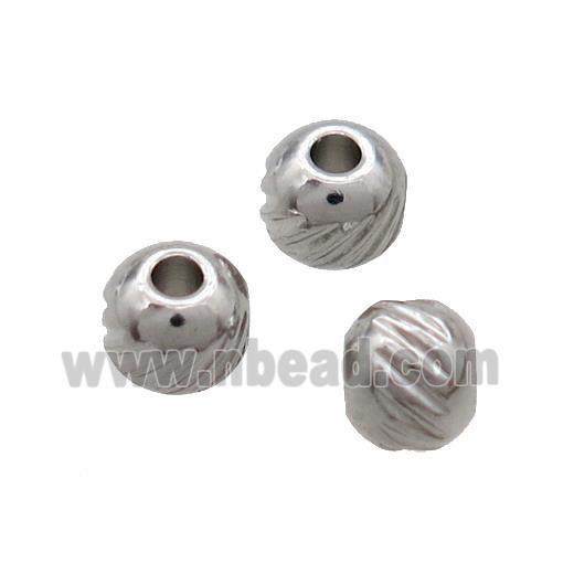 Raw Stainless Steel Round Beads