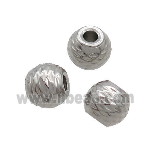 Raw Stainless Steel Round Beads