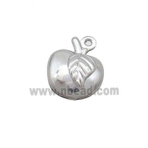 Raw Stainless Steel Apple Pendant
