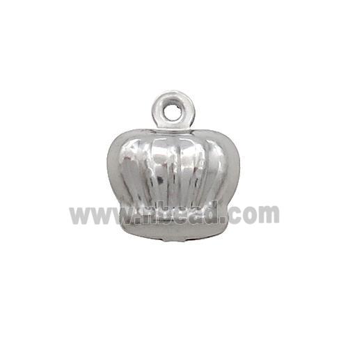 Raw Stainless Steel Crown Pendant
