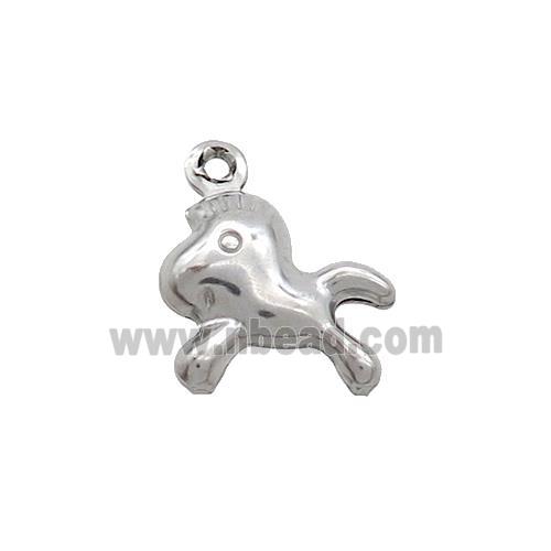 Raw Stainless Steel Foal Charm Pendant