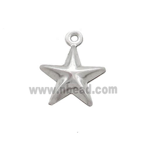 Raw Stainless Steel Star Charm Pendant