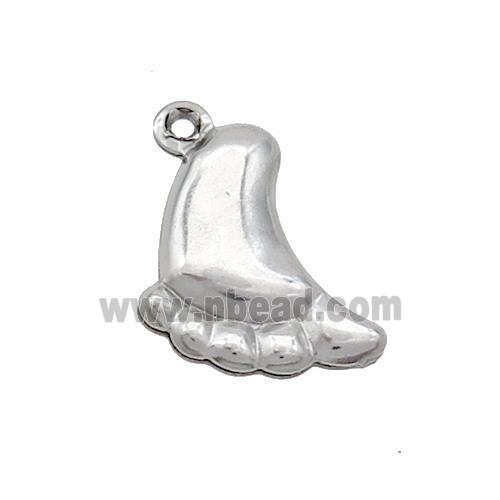 Raw Stainless Steel Barefoot Charm Pendant