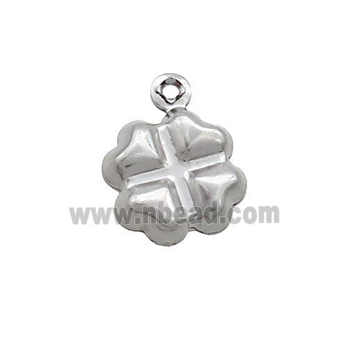 Raw Stainless Steel Clover Pendant