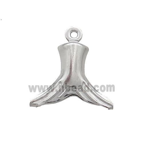 Raw Stainless Steel SharTail Charm Pendant